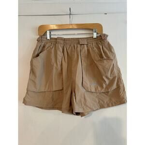 Tarponwear Shorts Vintage Fishing mesh accent large pockets elastic hi-waist L